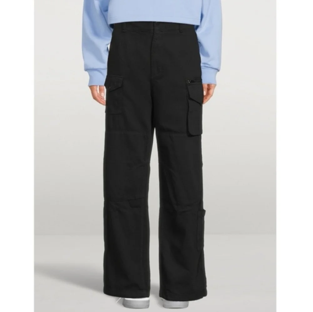 Rag & Bone Women's Modern Cargo Organic Cotton Pants Black Wide Leg